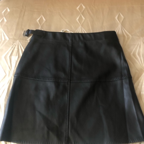 MaxStudio Leather Skirt Faux wrap style - Small black NWT - Picture 5 of 5